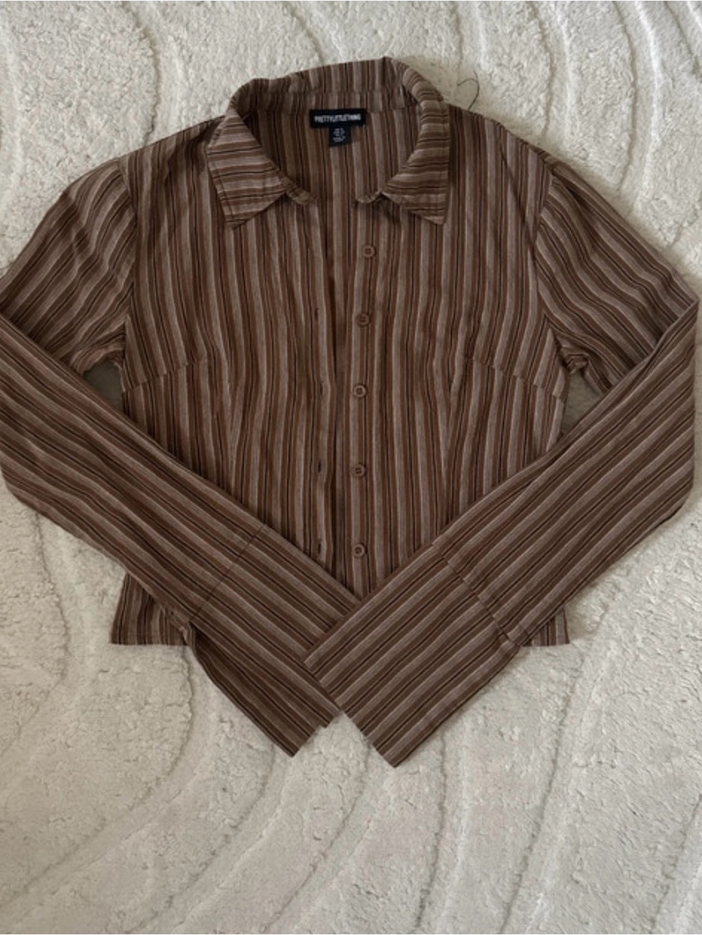 Retrofit Brown Striped Button-Down Shirt